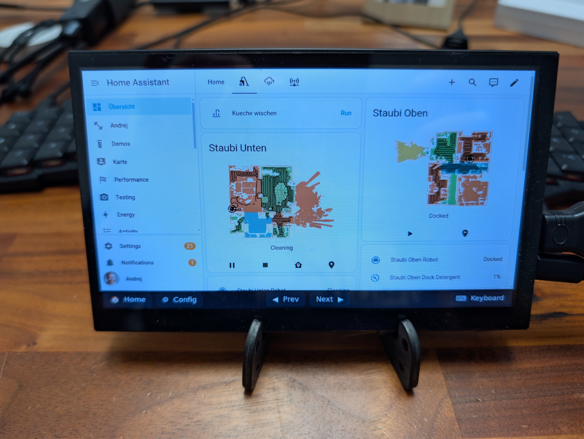 The Home Assistant overview on the panel
